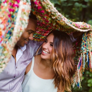 Blanket for Engagement Session in the Woods
