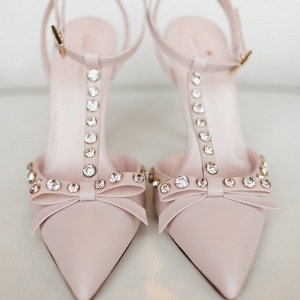 Pink Bridal Shoes with Diamonds
