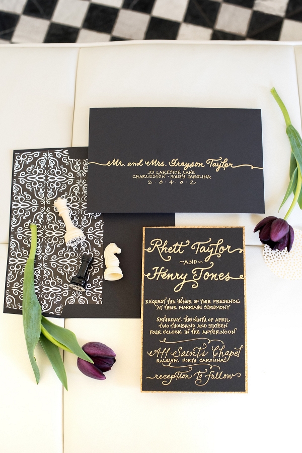 Gold Calligraphy Stationery Suite
