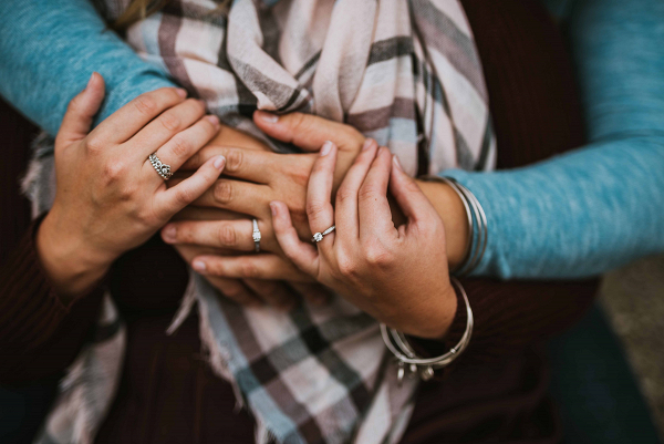 Brides' engagement rings