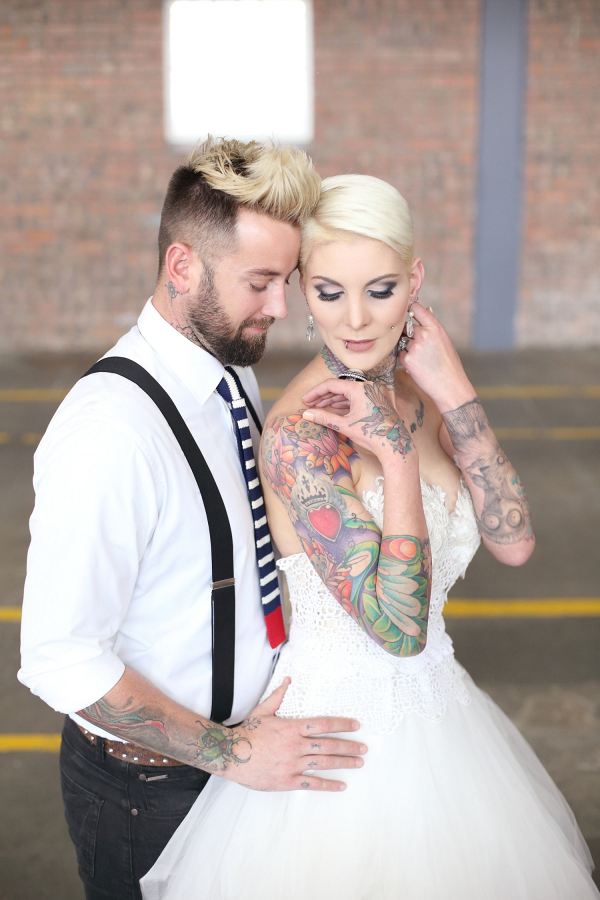 Tattooed bride and groom