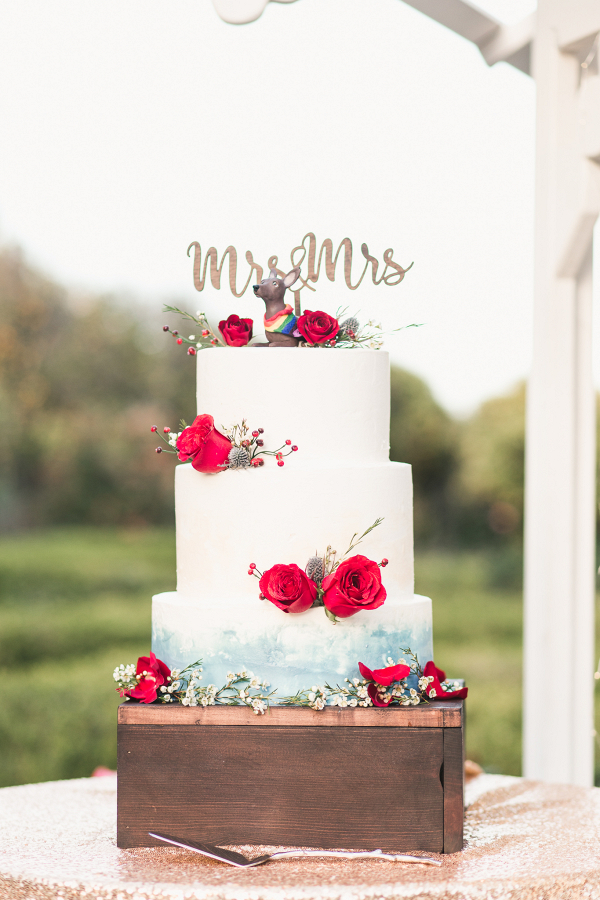 Watercolor wedding cake