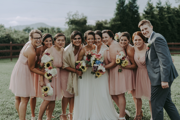 Summery bridal party