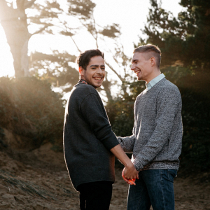Grooms to be at engagement session
