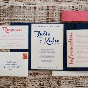 Navy and Pink Wedding Stationery Suite 
