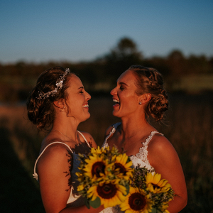 Brides at sunset