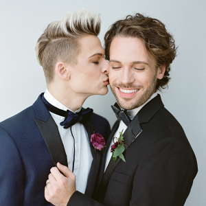 Couple in tuxes
