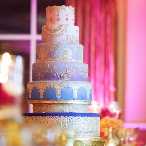 Purple and Blue Ombre Wedding Cake | Indian Wedding Reception