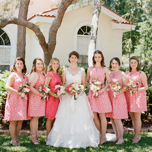 Coral bridesmaids