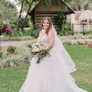 Bride with white bouquet