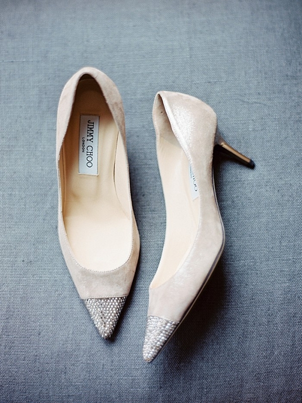 Cream and Bling Jimmy Choo Shoes | Black Tie Vail Wedding