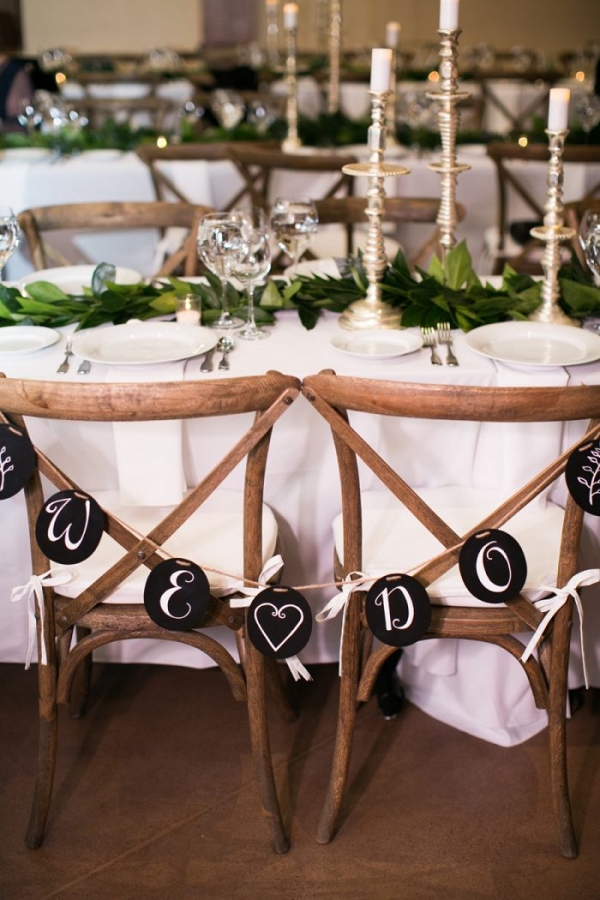 "We Do" Wedding Chair Signs at a Vail Colorado Wedding