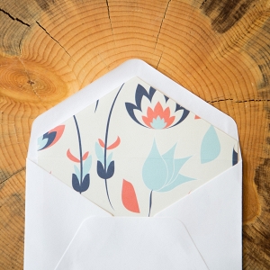 Modern orange and navy DIY envelope liners