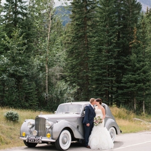 Vintage Rolls Royce | Canmore Mountain Wedding at Silvertip Resort