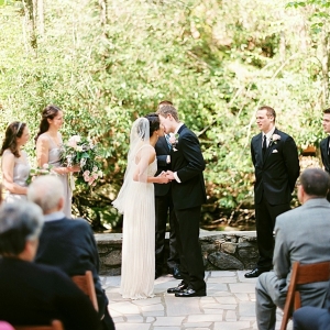 Outdoor woodland wedding ceremony in the Great Smoky Mountains National Park