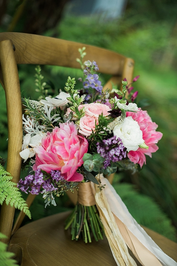 bright pink bouquet on Mountainside Bride