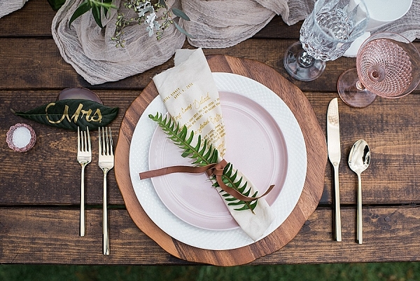 Nature Inspired Place Setting on Mountainside Bride