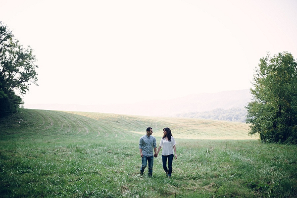 Misty mountain engagement session