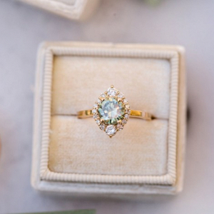 Green engagement ring