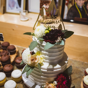 Mountain Inspired Two Tier Wedding Cake