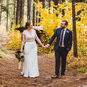 Fall Woods Wedding Photo