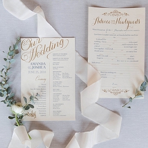 ceremony programs from Mountainside Bride