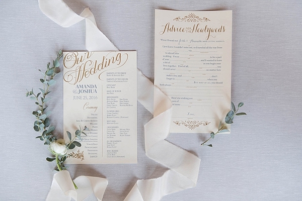 ceremony programs from Mountainside Bride