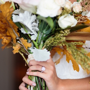 Fall leaves wedding bouquet