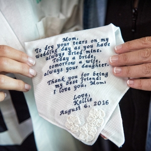 Embroidered wedding handkerchief