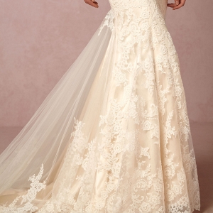 BHLDN Leigh Floral Lace Wedding Dress with Train 