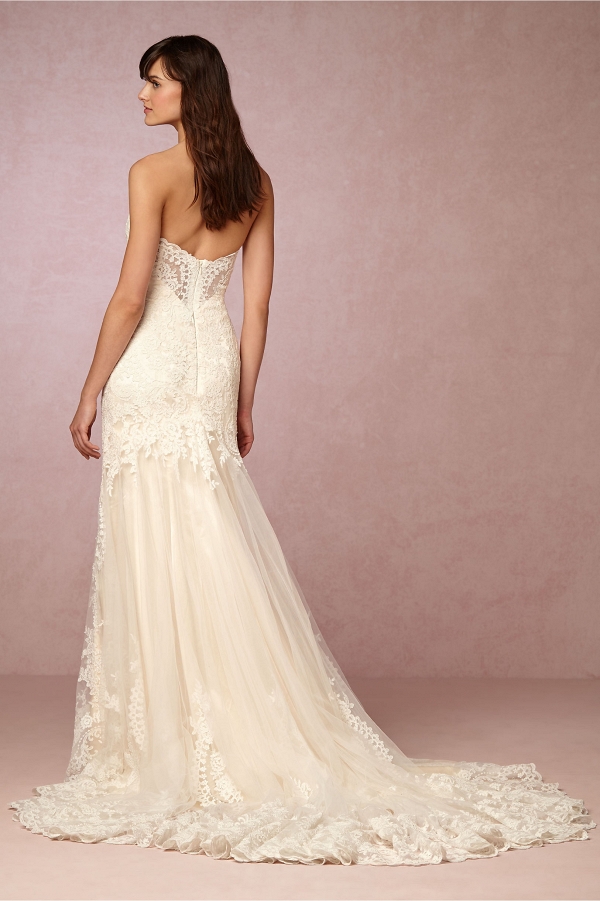 BHLDN Leigh Floral Lace Wedding Dress with Train