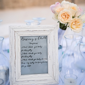 Song lyric wedding table markers