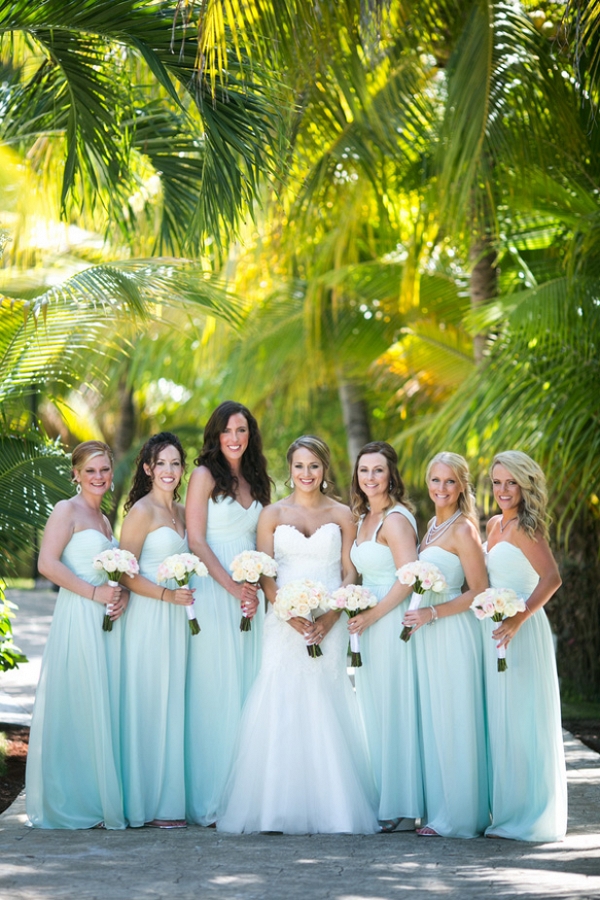 Pale blue bridesmaid dresses