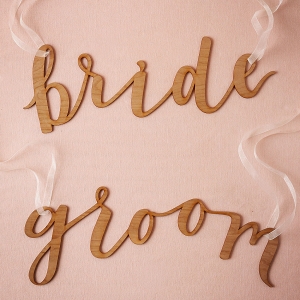Calligraphy Wedding Chair Signs