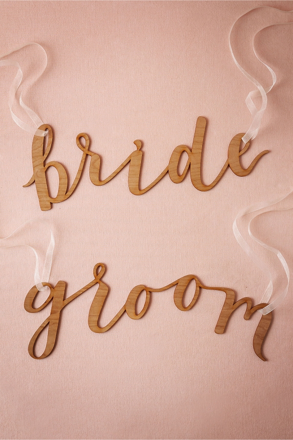 Calligraphy Wedding Chair Signs