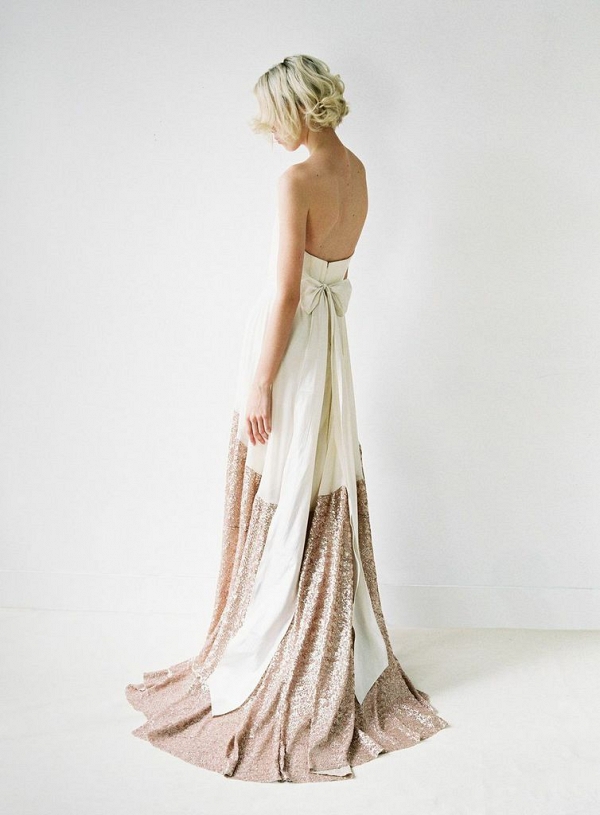 rose gold sequin wedding dress