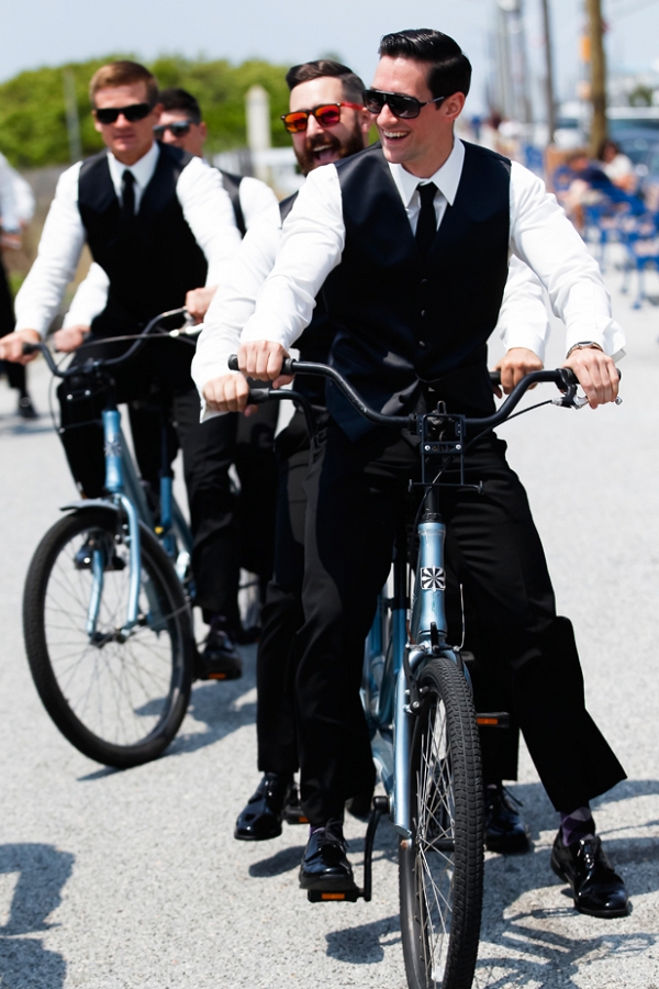 Groomsmen on bikes