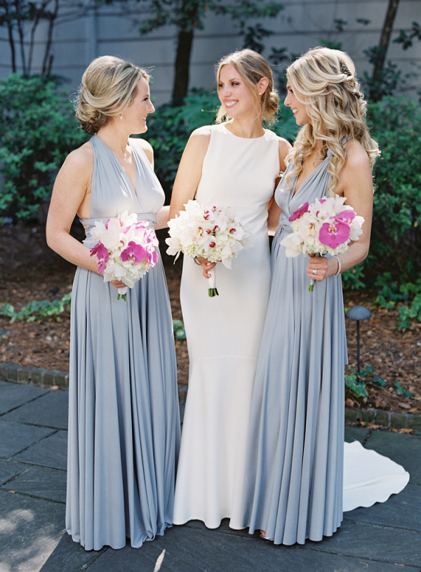 Long periwinkle bridesmaid dresses