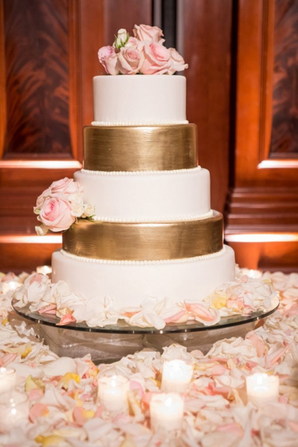 Metallic wedding cake