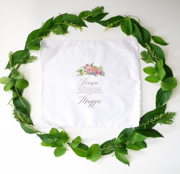 Floral Personalized Printed Handkerchief