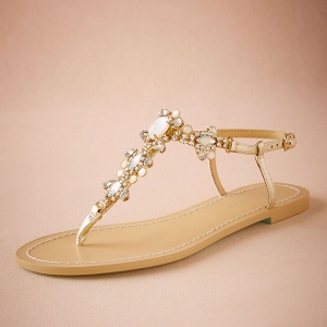 tulum Gold Jeweled Sandals