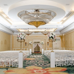 Luxury ballroom wedding ceremony