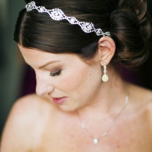 Classic bride with updo and sparkly headband