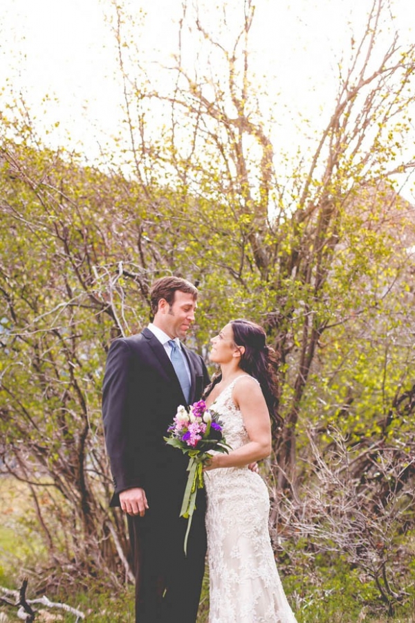 Bride and groom at The Lodge at Stillwater