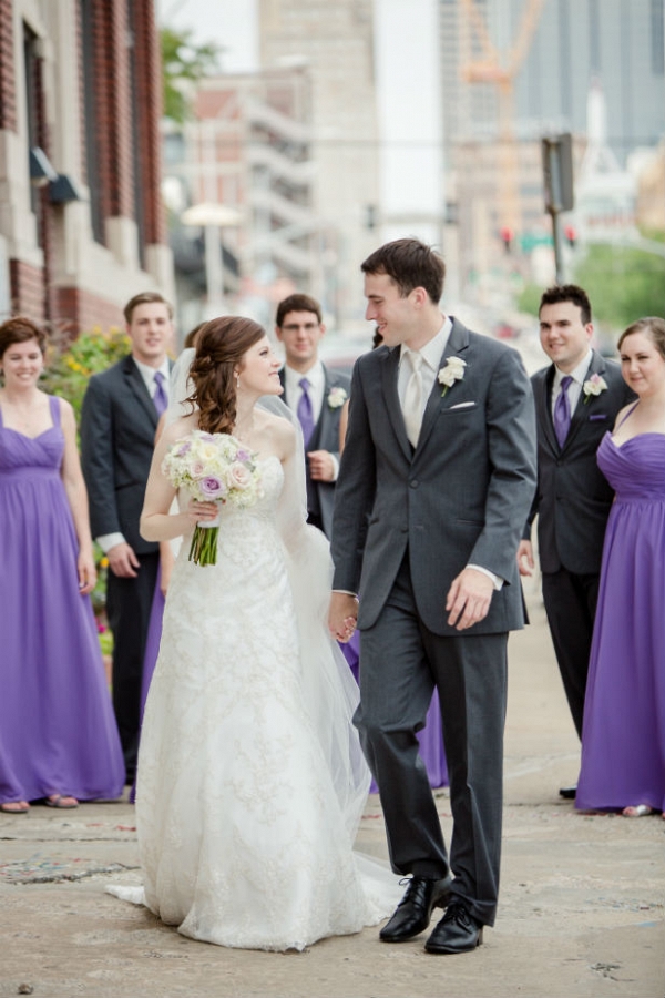Purple and gray wedding