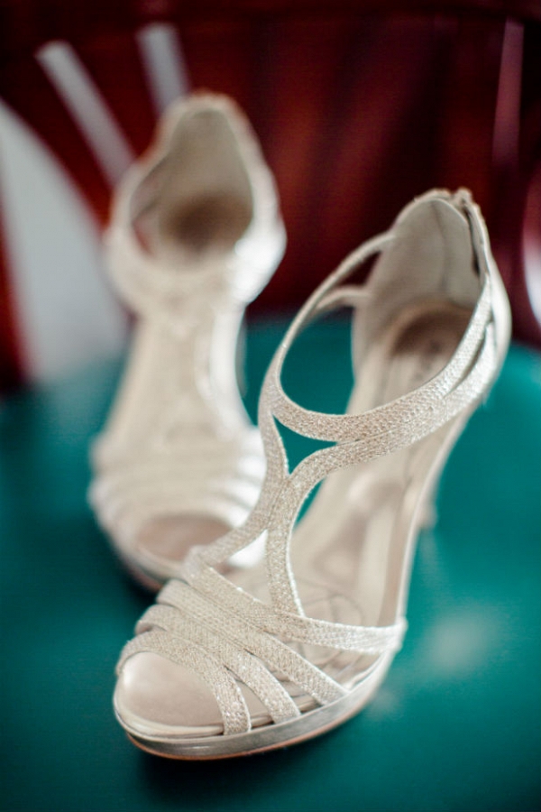 Strappy silver heels 