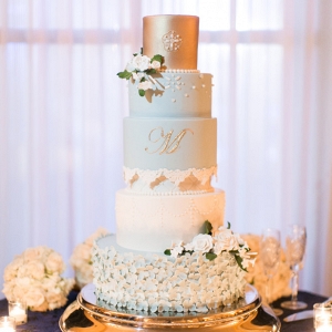 Metallic wedding cake