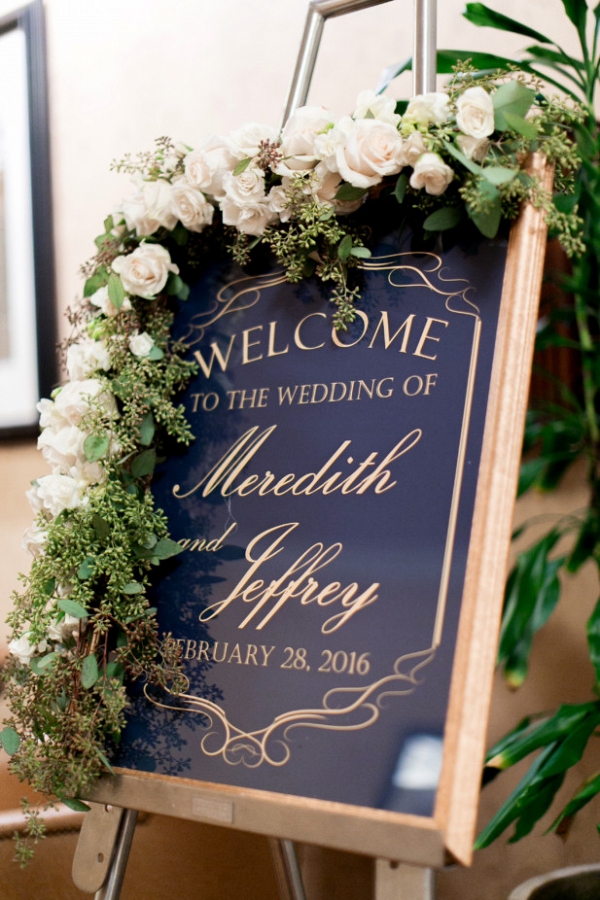 Floral wedding sign