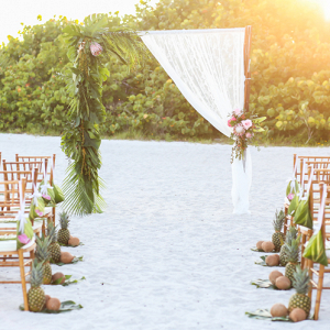 Tropical beach wedding ceremony