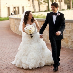Portrait of an elegant bride and groom at The Resort at Pelican Hill